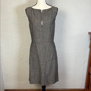 Narciso Rodriguez Linen/Wool Keyhole Dress